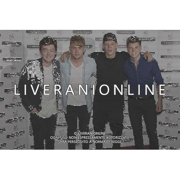 Boy band Rixton (Jake Roche, Charley Bagnall, Danny Wilkin, Lewis Morgan) poses backstage at Radio City Summer Live, Liverpool Arena, Liverpool, 20th July 2014. ©photoshot/AGENZIA ALDO LIVERANI SAS - ITALY ONLY - EDITORIAL USE ONLY