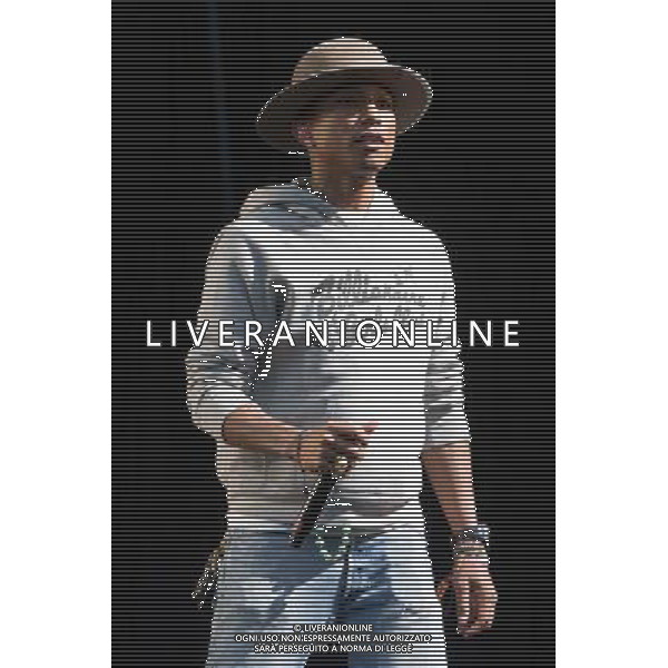 Pharrell Williams performs on the main stage at T in the Park Festival, Balado, Scotland UK on 12th July 2014 ©PHOTOSHOT/AGENZIA ALDO LIVERANI SAS - ITALY ONLY - EDITORIAL USE ONLY