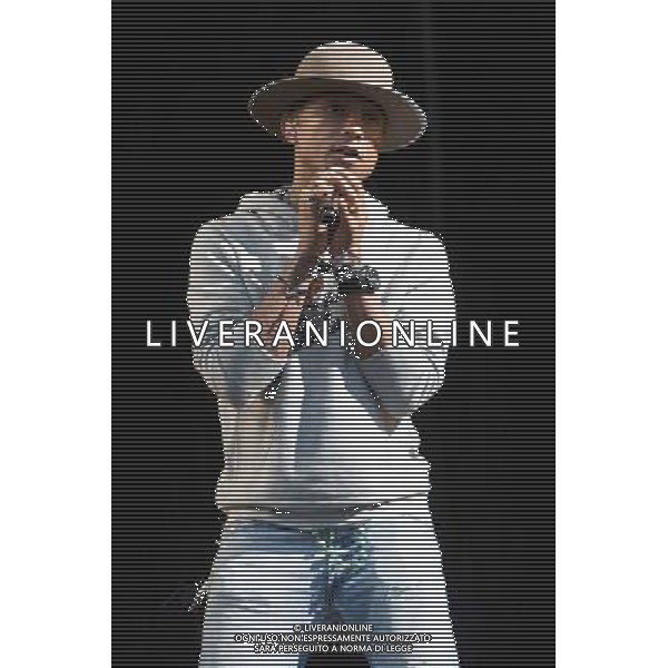 Pharrell Williams performs on the main stage at T in the Park Festival, Balado, Scotland UK on 12th July 2014 ©PHOTOSHOT/AGENZIA ALDO LIVERANI SAS - ITALY ONLY - EDITORIAL USE ONLY