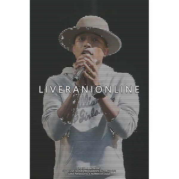 Pharrell Williams performs on the main stage at T in the Park Festival, Balado, Scotland UK on 12th July 2014 ©PHOTOSHOT/AGENZIA ALDO LIVERANI SAS - ITALY ONLY - EDITORIAL USE ONLY