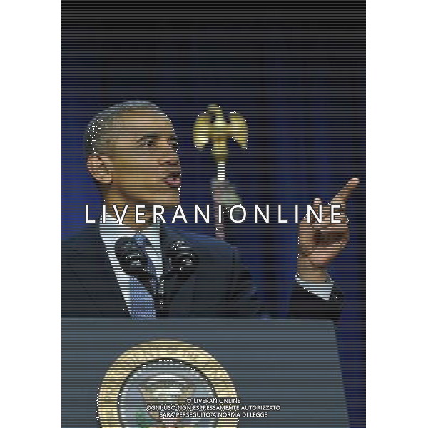 (140722)--WASHINGTON D.C., July 22, 2014 ()-- U.S. President Barack Obama speaks before he signes the Workforce Innovation and Opportunity Act at White House in Washington D.C., capital of the United States, July 22, 2014. U.S. President Barack Obama singed H.R.803, the Workforce Innovation and Opportunity Act, which reauthorizes and reforms core workforce development programs administered by the Departments of Education and Labor and transfers from the Department of Education to the Department of Health and Human Services certain disability and independent living program functions, on Tuesday. (/Bao Dandan) ©PHOTOSHOT/AGENZIA ALDO LIVERANI SAS - ITALY ONLY - EDITORIAL USE ONLY