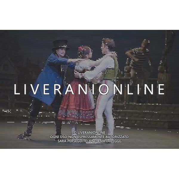 Members of the English National Ballet perform during a dress rehearsal for Coppelia at the London Coliseum on 22 July, 2014 ©PHOTOSHOT/AGENZIA ALDO LIVERANI SAS - ITALY ONLY - EDITORIAL USE ONLY