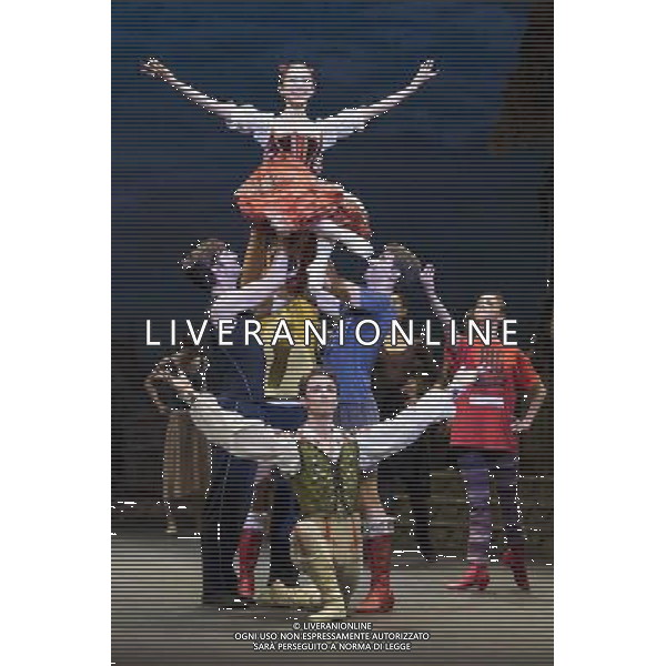 Members of the English National Ballet perform during a dress rehearsal for Coppelia at the London Coliseum on 22 July, 2014 ©PHOTOSHOT/AGENZIA ALDO LIVERANI SAS - ITALY ONLY - EDITORIAL USE ONLY