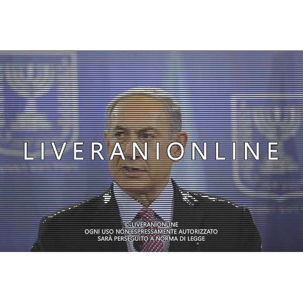 (140722) -- TEL AVIV, July 22, 2014 () -- Israeli Prime Minister Benjamin Netanyahu attends a joint news conference in Tel Aviv, Israel, on July 22, 2014. As the UN Secretary-General Ban Ki-moon is in Israel to broker a peace between the Jewish state and the Islamist Hamas Movement, Israel army said it has no intention to cease its Gaza offensive before rooting out the \'terror tunnels\' that Hamas are using to sneak into Israel. (/JINI) ©PHOTOSHOT/AGENZIA ALDO LIVERANI SAS - ITALY ONLY - EDITORIAL USE ONLY