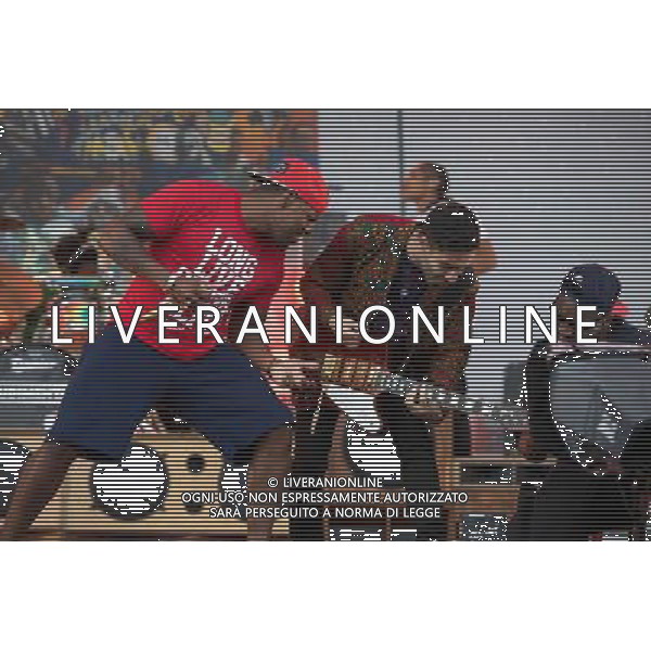 Rudimental perform on the Main Stage at T in the Park Festival, Balado, Scotland UK on 12th July 2014. Shown here DJ Locksmith ( Leon Rolle - red T-shirt) and Amir Amor ©PHOTOSHOT/AGENZIA ALDO LIVERANI SAS - ITALY ONLY - EDITORIAL USE ONLY