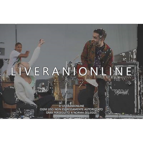 Rudimental perform on the Main Stage at T in the Park Festival, Balado, Scotland UK on 12th July 2014. Shown here Anna-Marie Nicholson and Amir Amor ©PHOTOSHOT/AGENZIA ALDO LIVERANI SAS - ITALY ONLY - EDITORIAL USE ONLY