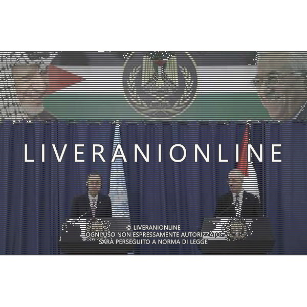 (140722) -- RAMALLAH, July 22, 2014 () -- United Nations Secretary General Ban Ki-Moon (L) take part in a joint news conference with Palestinian Prime Minister Rami Hamdallah (R) in the west bank city of Ramallah on July 22, 2014. UN chief Ban Ki-moon demanded that Israel and Hamas halt the spiralling violence in Gaza as he pushed diplomatic efforts to end bloodshed that has killed more than 600 Palestinians. (/Fadi Arouri) ©PHOTOSHOT/AGENZIA ALDO LIVERANI SAS - ITALY ONLY - EDITORIAL USE ONLY