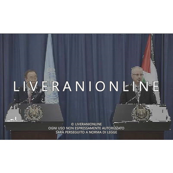 (140722) -- RAMALLAH, July 22, 2014 () -- United Nations Secretary General Ban Ki-Moon (L) speaks during a joint news conference with Palestinian Prime Minister Rami Hamdallah in the west bank city of Ramallah on July 22, 2014. UN chief Ban Ki-moon demanded that Israel and Hamas halt the spiralling violence in Gaza as he pushed diplomatic efforts to end bloodshed that has killed more than 600 Palestinians. (/Fadi Arouri) ©PHOTOSHOT/AGENZIA ALDO LIVERANI SAS - ITALY ONLY - EDITORIAL USE ONLY