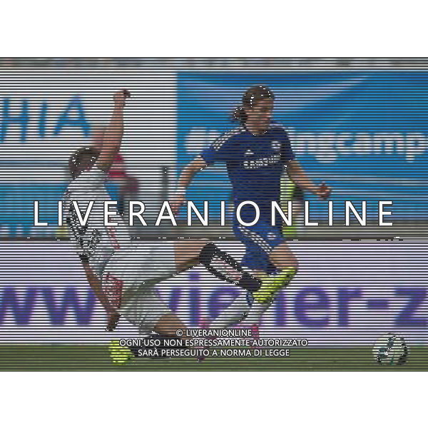 Michael Sollbauer (RZ Pellets WAC) gegen Kurt Zouma (FC Chelsea) // during a Friendly Match between RZ Pellets WAC and FC Chelsea at the Wˆrthersee Arena, Klagenfurt, Austria on 2014/07/23. EXPA Pictures © 2014, PhotoCredit: EXPA/ Johann Groder ©photoshot/AGENZIA ALDO LIVERANI SAS - ITALY ONLY - EDITORIAL USE ONLY