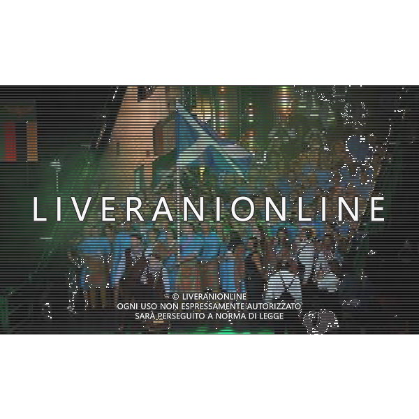 SCOTLAND TEAM WAIT TO ENTER THE STADIUM COMMONWEALTH GAMES 2014, GLASGOW COMMONWEALTH GAMES 2014 CELTIC PARK, GLASGOW, SCOTLAND 23 July 2014 DIC9615 ©photoshot/AGENZIA ALDO LIVERANI SAS - ITALY ONLY - EDITORIAL USE ONLY