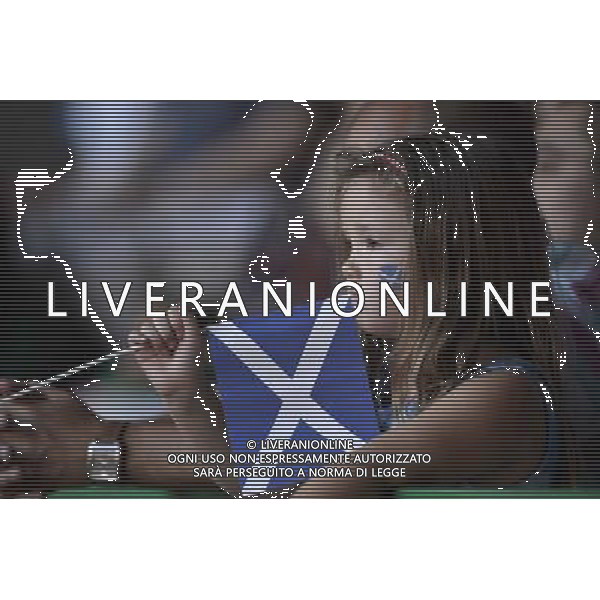 A young Scottish girl attends the Opening Ceremony the 20th Commonwealth Games in Glasgow Commonwealth Games Opening Ceremony, Celtic Park, Glasgow, 23.07.14 ©photoshot/AGENZIA ALDO LIVERANI SAS - ITALY ONLY - EDITORIAL USE ONLY