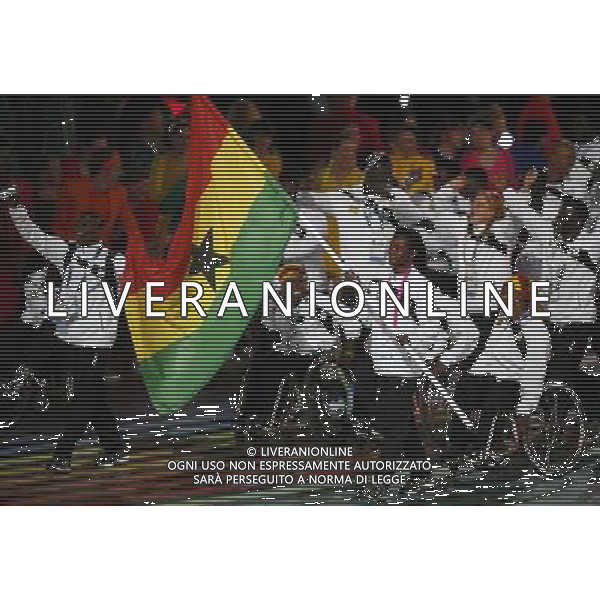 (140724) -- GLASGOW, July 24, 2014 () -- Cameroon delegation march in during the Opening Ceremony for the Glasgow 2014 Commonwealth Games at Celtic Park in Glasgow, Scotland on July 23, 2014. (/Wang Lili) ©photoshot/AGENZIA ALDO LIVERANI SAS - ITALY ONLY - EDITORIAL USE ONLY