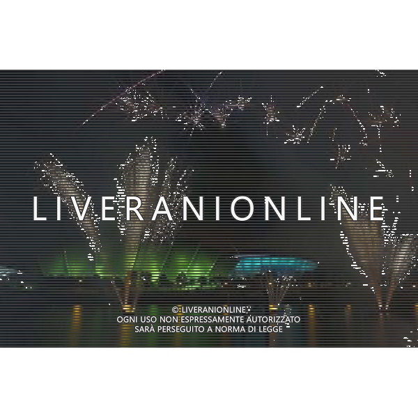 FIREWORKS OVER THE ARMDILLO AND THE HYDRO ON THE OPENING OF THE COMMONWEALTH GAMES. ©photoshot/AGENZIA ALDO LIVERANI SAS - ITALY ONLY - EDITORIAL USE ONLY
