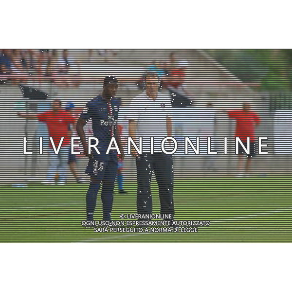 Yakou MEITE / Laurent BLANC - 23.07.2014 - Paris Saint Germain / Nice - Match Amical Photo : Nicolas Guyonnet / Icon Sport AG ALDO LIVERANI SAS ONLY ITALY