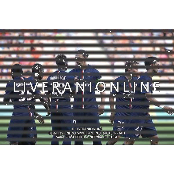 Joie PSG - Jean Christophe BAHEBECK / Zlatan IBRAHIMOVIC - 23.07.2014 - Paris Saint Germain / Nice - Match Amical Photo : Nicolas Guyonnet / Icon Sport AG ALDO LIVERANI SAS ONLY ITALY