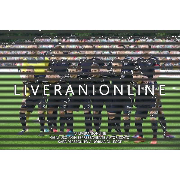(140723) -- VILNIUS, July 23, 2014 () -- Players of Dinamo Zagreb pose for photos prior to the second leg of the second qualifying round of UEFA Champions League against Zalgiris in Vilnius, Lithuania, on July 22, 2014. Dinamo Zagreb won the match 2-0. (/Alfredas Pliadis) ©photoshot/AGENZIA ALDO LIVERANI SAS - ITALY ONLY - EDITORIAL USE ONLY