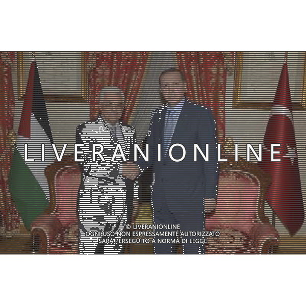 (140719) -- ISTANBUL, July 19, 2014 () -- Palestinian President Mahmoud Abbas (L) shakes hands with Turkey\'s Prime Minister Recep Tayyip Erdogan in Istanbul, Turkey, on July 18, 2014. Palestinian President Mahmoud Abbas discussed the Gaza crisis with Turkey\'s Prime Minister Recep Tayyip Erdogan, after Israel launched ground offensive in Gaza. (/Pool) (zjy) ©PHOTOSHOT/AGENZIA ALDO LIVERANI SAS - ITALY ONLY - EDITORIAL USE ONLY