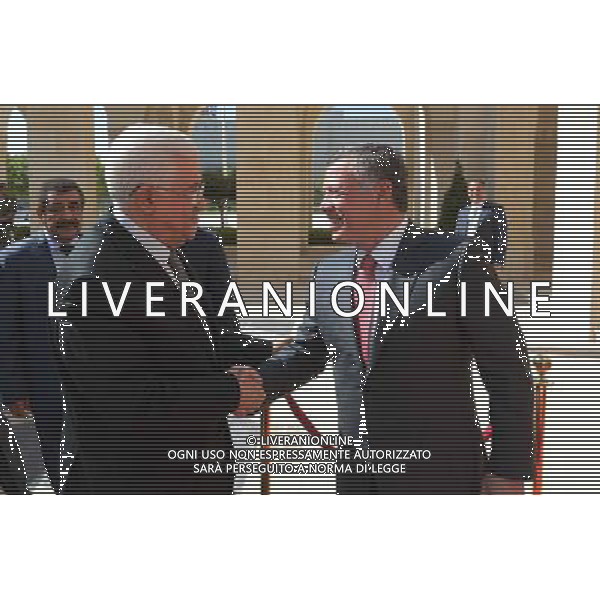 (140724) -- AMMAN, July 24, 2014 () -- Jordan\'s King Abdullah II (R) shakes hands with Palestinian President Mahmoud Abbas in Amman, Jordan, on July 24, 2014. Jordan\'s King Abdullah II on Thursday called on the international community to protect Gaza civilians and stop Israel\'s aggression on the coastal enclave, the state-run Petra news agency reported. (/Pool) ©PHOTOSHOT/AGENZIA ALDO LIVERANI SAS - ITALY ONLY - EDITORIAL USE ONLY