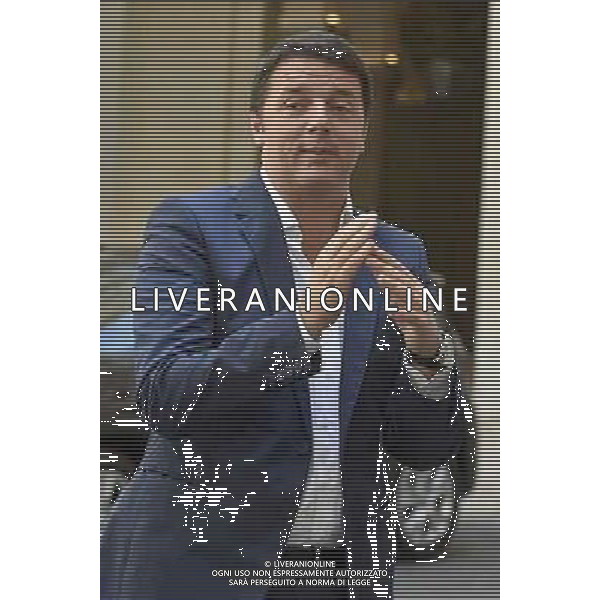 Roma - 25/07/2014 - Palazzo Chigi - Il presidente del Consiglio dei ministri Matteo Renzi incontra il Presidente della FIAT S.p.A John Elkann e lÕAmministratore Delegato Sergio Marchionne in occasione della presentazione della nuova autovettura ÒJeep RenegadeÓ - nella foto: Matteo Renzi / Ph. Fabrizio Corradetti - ag. Aldo Liverani Sas