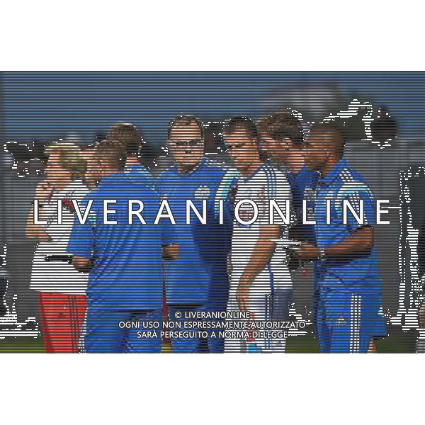 Marcelo BIELSA / Benoit CHEYROU / Stephane CASSARD - 23.07.2014 - Marseille / Benfica - Match Amical Photo : Fred Porcu / Icon Sport AG ALDO LIVERANI SAS ONLY ITALY