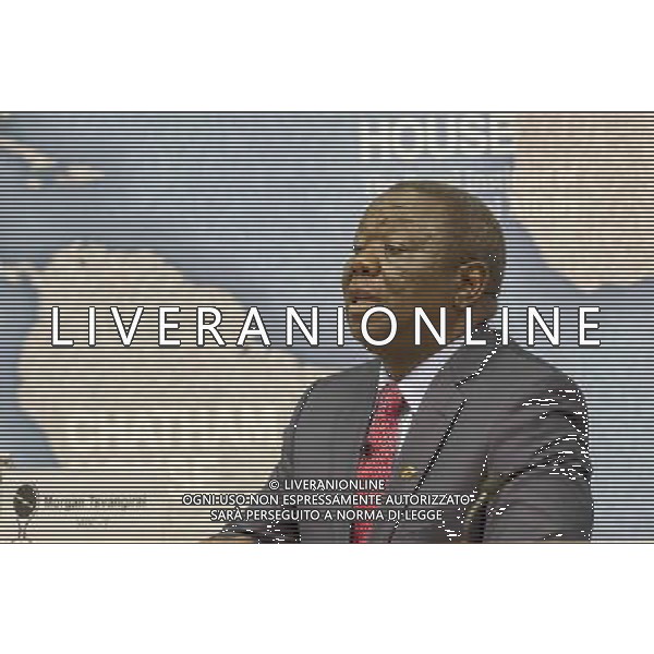 Morgan Tsvangirai Zimbabwean opposition leader gives lecture entitled The Future of Opposition Politics in Zimbabwe. He was Prime Minister of the country from 2009 to 2013. Chatham House, London ©photoshot/AGENZIA ALDO LIVERANI SAS - ITALY ONLY - EDITORIAL USE ONLY
