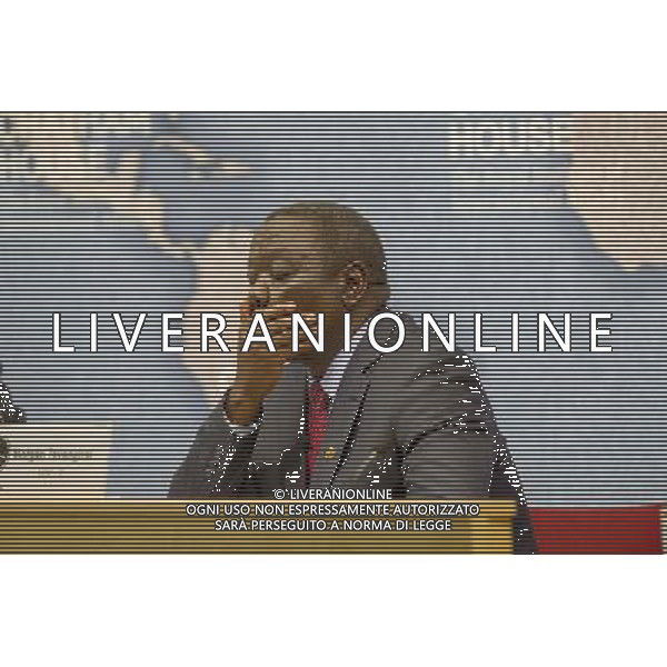 Morgan Tsvangirai Zimbabwean opposition leader gives lecture entitled The Future of Opposition Politics in Zimbabwe. He was Prime Minister of the country from 2009 to 2013. Chatham House, London ©photoshot/AGENZIA ALDO LIVERANI SAS - ITALY ONLY - EDITORIAL USE ONLY