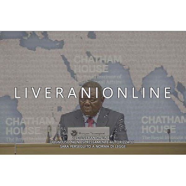 Morgan Tsvangirai Zimbabwean opposition leader gives lecture entitled The Future of Opposition Politics in Zimbabwe. He was Prime Minister of the country from 2009 to 2013. Chatham House, London ©photoshot/AGENZIA ALDO LIVERANI SAS - ITALY ONLY - EDITORIAL USE ONLY