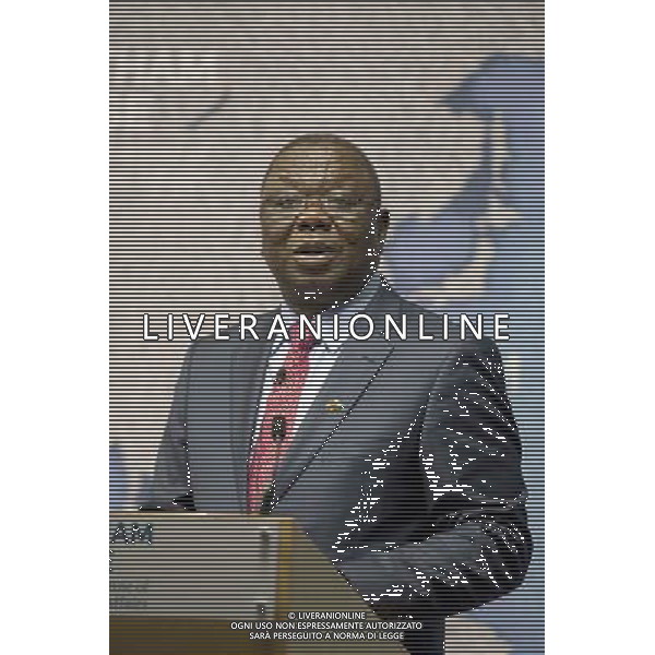 Morgan Tsvangirai Zimbabwean opposition leader gives lecture entitled The Future of Opposition Politics in Zimbabwe. He was Prime Minister of the country from 2009 to 2013. Chatham House, London ©photoshot/AGENZIA ALDO LIVERANI SAS - ITALY ONLY - EDITORIAL USE ONLY