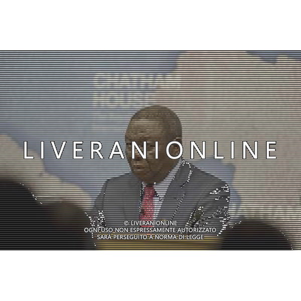 Morgan Tsvangirai Zimbabwean opposition leader gives lecture entitled The Future of Opposition Politics in Zimbabwe. He was Prime Minister of the country from 2009 to 2013. Chatham House, London ©photoshot/AGENZIA ALDO LIVERANI SAS - ITALY ONLY - EDITORIAL USE ONLY