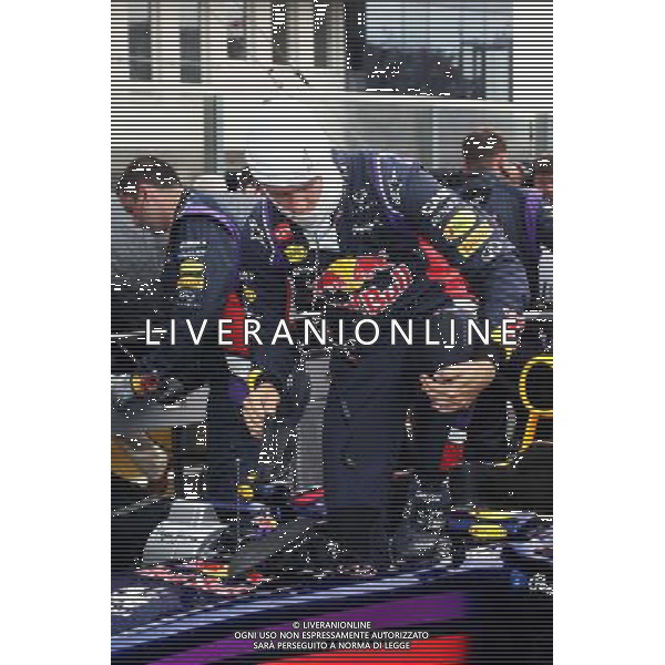 Sebastian Vettel (GER) Red Bull Racing RB10 on the grid. 27.07.2014. Formula 1 World Championship, Rd 11, Hungarian Grand Prix, Budapest, Hungary, Race Day. - www.xpbimages.com, EMail: requests@xpbimages.com - copy of publication required for printed pictures. Every used picture is fee-liable. © Copyright: Photo4 / XPB Images ag aldo liverani sas only italy