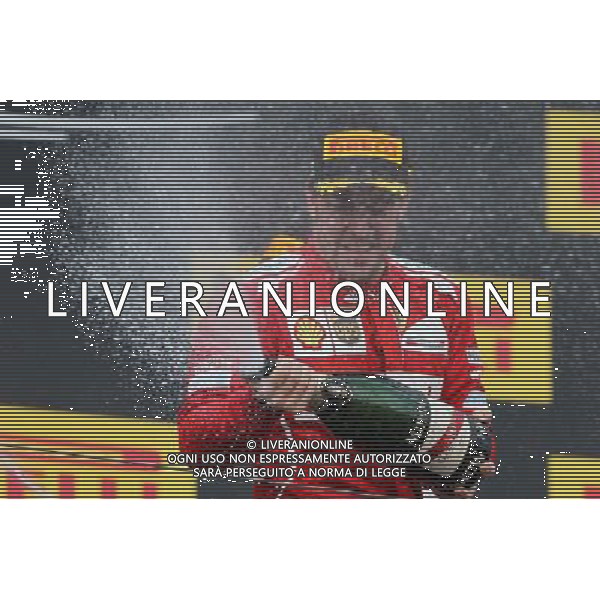 Fernando Alonso (ESP) Ferrari celebrates his second position with the champagne on the podium. 27.07.2014. Formula 1 World Championship, Rd 11, Hungarian Grand Prix, Budapest, Hungary, Race Day. - www.xpbimages.com, EMail: requests@xpbimages.com - copy of publication required for printed pictures. Every used picture is fee-liable. © Copyright: Moy / XPB Images AG ALDO LIVERANI SAS ONLY ITALY