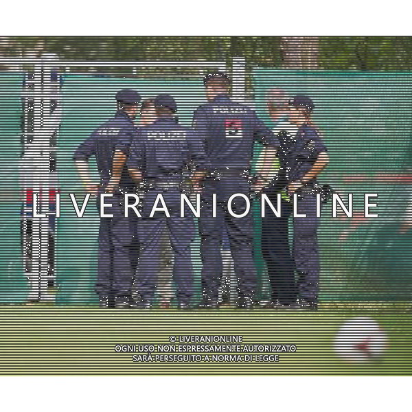26.07.2014, Steinbergstadion, Leogang, AUT, Testspiel, Maccabi Haifa vs SC Paderborn, im Bild Polzei Einheiten im und rund aum das Stadion // Police in the Stadium and Surrounding Area during a Friendly Match between Maccabi Haifa and SC Paderborn at the Steinbergstadium, Leogang, Austria on 2014/07/26. EXPA Pictures © 2014, PhotoCredit: EXPA/ JFK ©PHOTOSHOT/Agenzia Aldo Liverani sas - ITALY ONLY - EDITORIAL USE ONLY - Sistemi di sicurezza e controlli della polizia durante la partita amichevole Maccabi Haifa vs SC Paderborn al Steinbergstadium, Leogang, Austria il 26 luglio 2014