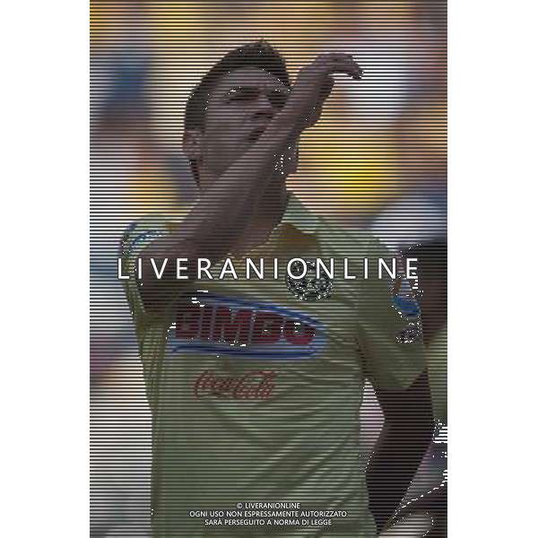 (140727) -- MEXICO CITY, July 27, 2014 () -- America\'s Oribe Peralta reacts during the match of the MX League Opening Tournament against Xolos, held at Azteca Stadium in Mexico City, capital of Mexico, on July 26, 2014. (/Pedro Mera) (vf) (fnc) ©PHOTOSHOT/Agenzia Aldo Liverani sas - ITALY ONLY - EDITORIAL USE ONLY - AMERICA Vs XOLOS partita di apertura del torneo MX League Campionato messicano, presso Azteca Stadium di Citta\' del Messico 26 luglio 2014