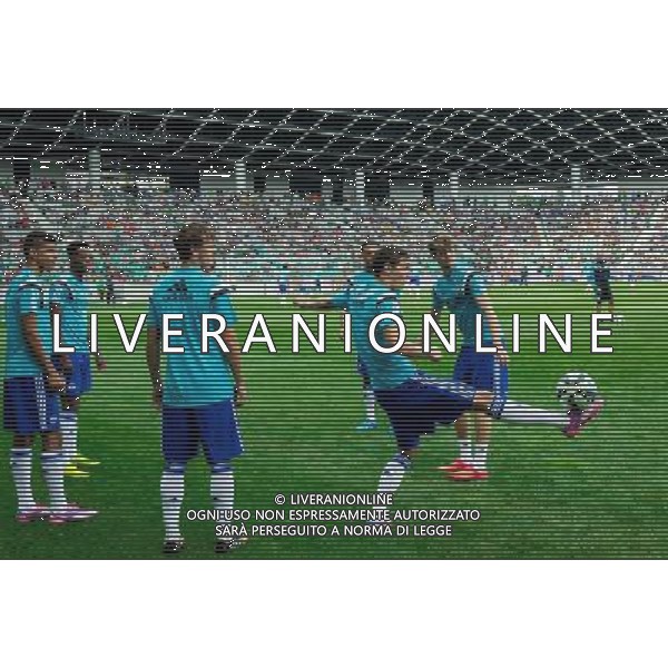 Players of Chelsea at warming up // during international Friendly between NK Olimpija Ljubljana and Chelsea FC at the SRC Stozice in Ljubljana, Slovenia on 2014/07/27. EXPA Pictures © 2014, PhotoCredit: EXPA/ Sportida/ Vid Ponikvar *****ATTENTION - OUT of SLO, FRA***** ©photoshot/Agenzia Aldo Liverani sas - ITALY ONLY - EDITORIAL USE ONLY - NK Olimpija Ljubljana Vs Chelsea FC partita amichevole internazionale allo SRC Stozice a Lubiana, in Slovenia 27 luglio 2014