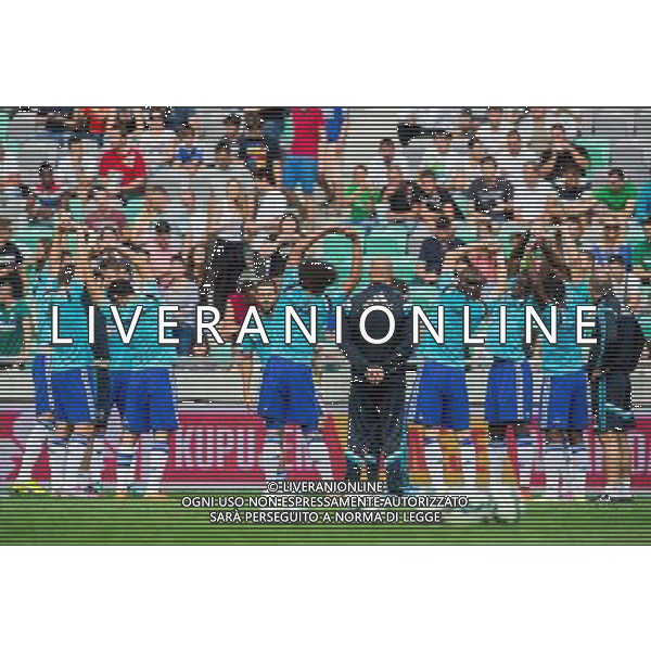 Players of Chelsea at warming up // during international Friendly between NK Olimpija Ljubljana and Chelsea FC at the SRC Stozice in Ljubljana, Slovenia on 2014/07/27. EXPA Pictures © 2014, PhotoCredit: EXPA/ Sportida/ Vid Ponikvar *****ATTENTION - OUT of SLO, FRA***** ©photoshot/Agenzia Aldo Liverani sas - ITALY ONLY - EDITORIAL USE ONLY - NK Olimpija Ljubljana Vs Chelsea FC partita amichevole internazionale allo SRC Stozice a Lubiana, in Slovenia 27 luglio 2014