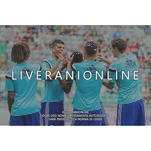 Players of Chelsea at warming up // during international Friendly between NK Olimpija Ljubljana and Chelsea FC at the SRC Stozice in Ljubljana, Slovenia on 2014/07/27. EXPA Pictures © 2014, PhotoCredit: EXPA/ Sportida/ Vid Ponikvar *****ATTENTION - OUT of SLO, FRA***** ©photoshot/Agenzia Aldo Liverani sas - ITALY ONLY - EDITORIAL USE ONLY - NK Olimpija Ljubljana Vs Chelsea FC partita amichevole internazionale allo SRC Stozice a Lubiana, in Slovenia 27 luglio 2014