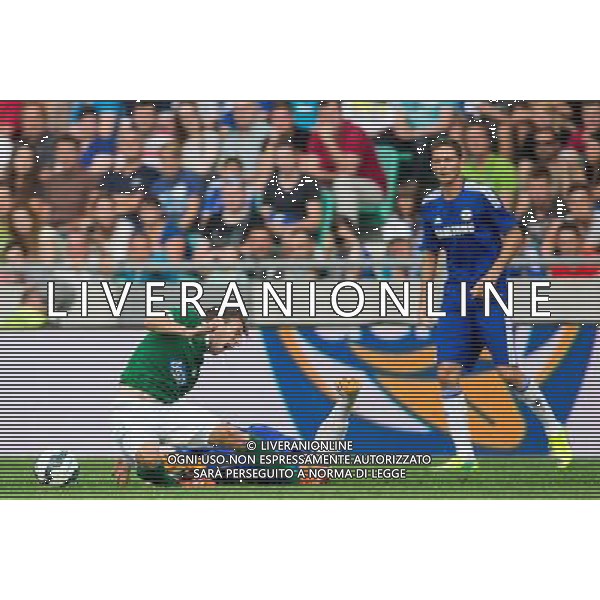 Boban Jovic #5 of NK Olimpija Ljubljana faulted by Marco van Ginkel #16 of Chelsea FC // during international Friendly between NK Olimpija Ljubljana and Chelsea FC at the SRC Stozice in Ljubljana, Slovenia on 2014/07/27. EXPA Pictures © 2014, PhotoCredit: EXPA/ Sportida/ Vid Ponikvar *****ATTENTION - OUT of SLO, FRA***** ©photoshot/Agenzia Aldo Liverani sas - ITALY ONLY - EDITORIAL USE ONLY - NK Olimpija Ljubljana Vs Chelsea FC partita amichevole internazionale allo SRC Stozice a Lubiana, in Slovenia 27 luglio 2014