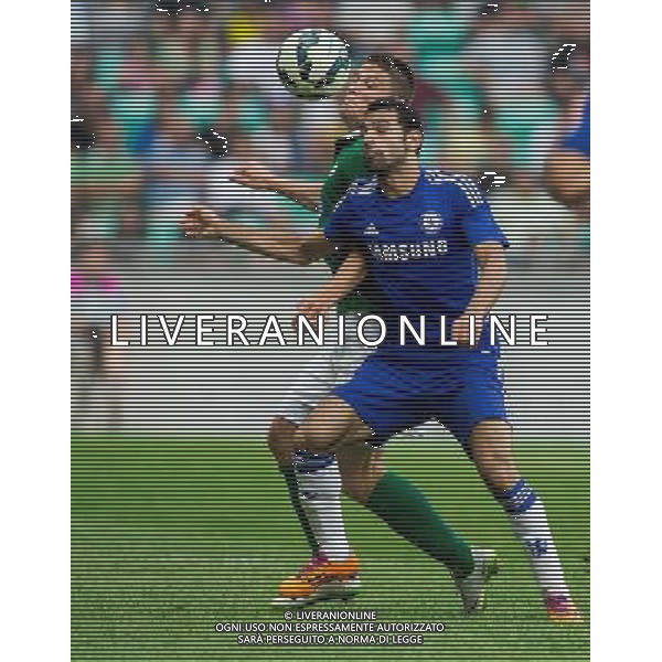 Filip Valencic #11 of NK Olimpija Ljubljana vs Mohamed Salah #17 of Chelsea FC // during international Friendly between NK Olimpija Ljubljana and Chelsea FC at the SRC Stozice in Ljubljana, Slovenia on 2014/07/27. EXPA Pictures © 2014, PhotoCredit: EXPA/ Sportida/ Vid Ponikvar *****ATTENTION - OUT of SLO, FRA***** ©photoshot/Agenzia Aldo Liverani sas - ITALY ONLY - EDITORIAL USE ONLY - NK Olimpija Ljubljana Vs Chelsea FC partita amichevole internazionale allo SRC Stozice a Lubiana, in Slovenia 27 luglio 2014