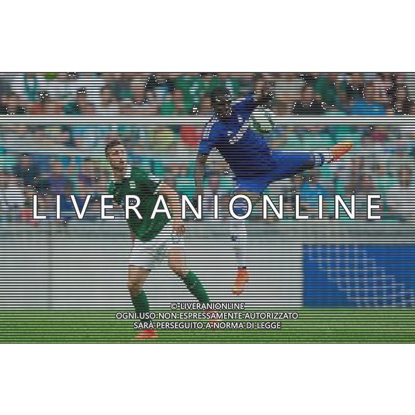 Andraz Sporar #10 of NK Olimpija Ljubljana and Kurt Zouma #5 of Chelsea FC // during international Friendly between NK Olimpija Ljubljana and Chelsea FC at the SRC Stozice in Ljubljana, Slovenia on 2014/07/27. EXPA Pictures © 2014, PhotoCredit: EXPA/ Sportida/ Vid Ponikvar *****ATTENTION - OUT of SLO, FRA***** ©photoshot/Agenzia Aldo Liverani sas - ITALY ONLY - EDITORIAL USE ONLY - NK Olimpija Ljubljana Vs Chelsea FC partita amichevole internazionale allo SRC Stozice a Lubiana, in Slovenia 27 luglio 2014