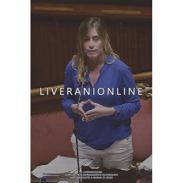 Seduta al Senato Roma 29 luglio 2014 nella foto Maria elena boschi ©Corradetti/Agenzia Aldo Liverani sas