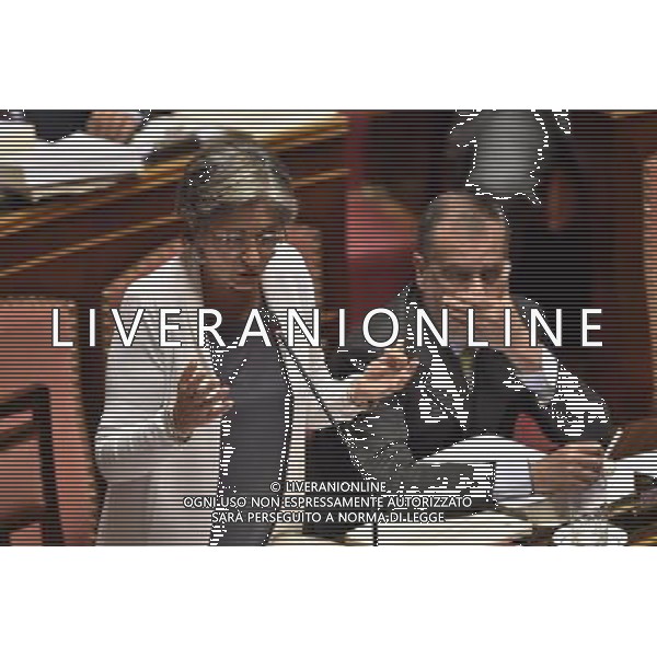 Seduta al Senato Roma 29 luglio 2014 nella foto anna finocchiaro con roberto calderoli ©Corradetti/Agenzia Aldo Liverani sas