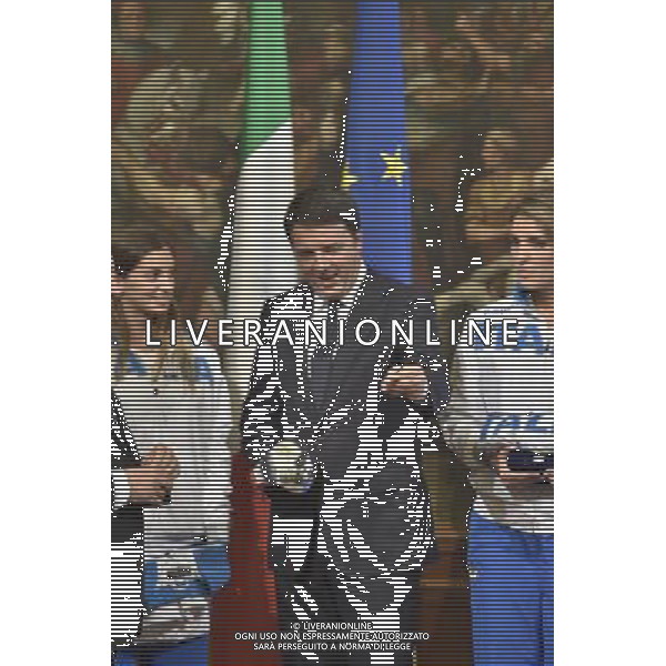 Il Presidente del Consiglio dei Ministri, Matteo Renzi, incontra a Palazzo Chigi a Roma 29 luglio 2014, gli atleti azzurri che hanno conquistato il podio ai recenti Campionati mondiali di scherma. Gli atleti saranno guidati dal Presidente del CONI, Giovanni Malago\', dal Segretario Generale, Roberto Fabbricini, dal Vice Segretario, Carlo Mornati e dal Presidente della Federazione Italiana Scherma e Vice Presidente vicario del CONI, Giorgio Scarso. ©Corradetti/AGENZIA ALDO LIVERANI SAS