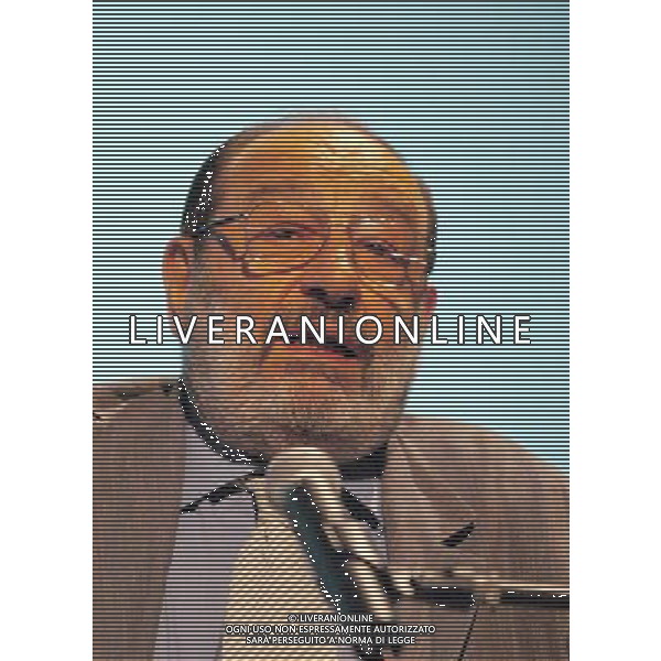 MILANO 30/06/03 LA MILANESIANA - L\'EUROPA VERSO L\'EST ORCHESTRA NELLA FOTO: UMBERTO ECO - SCRITTORE FOTO STEFANO DE GRANDIS/ AGENZIA ALDO LIVERANI