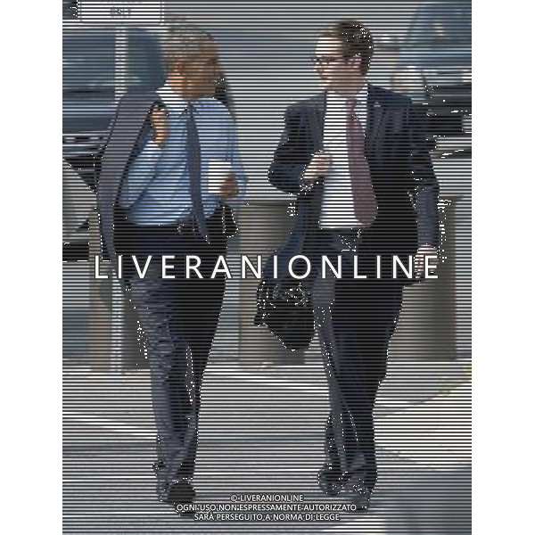 United States President Barack Obama walks and talks with traveling aide Bobby Schmuck, right, as he departs departs Walter Reed National Military Medical Center in Bethesda, Maryland on Tuesday, July 29, 2014 following a visit to wounded service members. Earlier in the day, the President made a statement at the White House concerning additional sanctions on Russia for their involvement in Ukraine. ©photoshot/Agenzia Aldo Liverani sas - ITALY ONLY - Il Presidente americano Barack Obama in partenza per National Military Medical Center di Bethesda, Maryland 29 luglio 2014