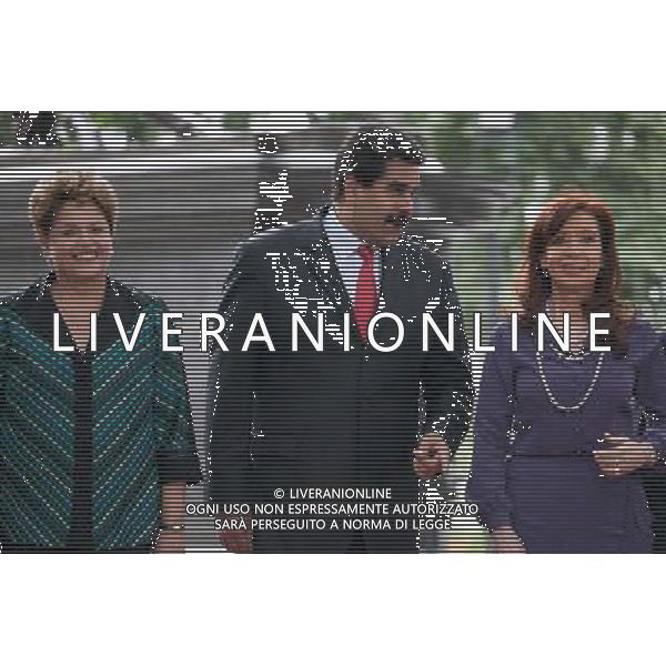 (140729) -- CARACAS, July 29, 2014 () -- Venezuela\'s President Nicolas Maduro (C), Brazil\'s President Dilma Rousseff (L) and Argentina\'s President Cristina Fernandez take part in the XLVI Presidential Summit of the Southern Common Market (Mercosur, for its acronym in Spanish), in the Bolivar Square in Caracas, Venezuela, on July 29, 2014. (/Boris Vergara) (da) (sp) ©photoshot/Agenzia Aldo Liverani sas - ITALY ONLY - EDITORIAL USE ONLY - Meeting a Caracas, in Venezuela, il 29 luglio 2014.