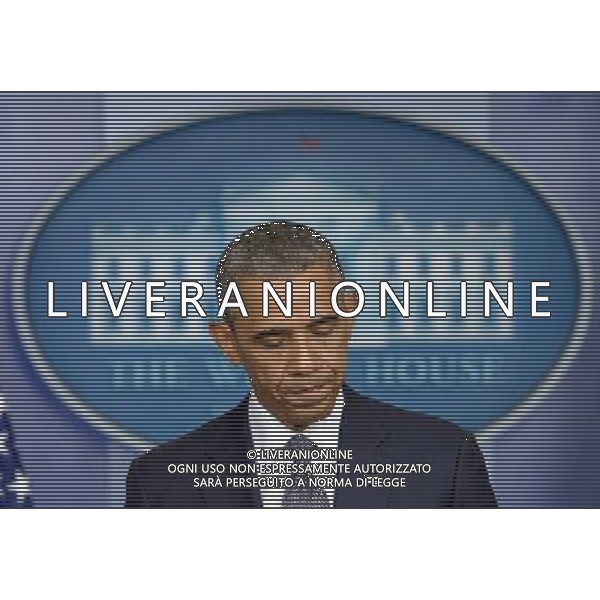 (140730) -- WASHINGTON D.C., July 30, 2014 () -- File photo taken on July 18, 2014 shows U.S. President Barack Obama speaking in Washington D.C., the United States. The U.S. House on Wednesday approved a lawsuit against President Barack Obama over alleged abuse of executive power. (/Yin Bogu) ©PHOTOSHOT/Agenzia Aldo Liverani sas - ITALY ONLY - EDITORIAL USE ONLY - La Camera degli Stati Uniti ha approvato una causa contro il presidente Barack Obama nel corso di presunto abuso del potere esecutivo a Washington DC, negli Stati Uniti