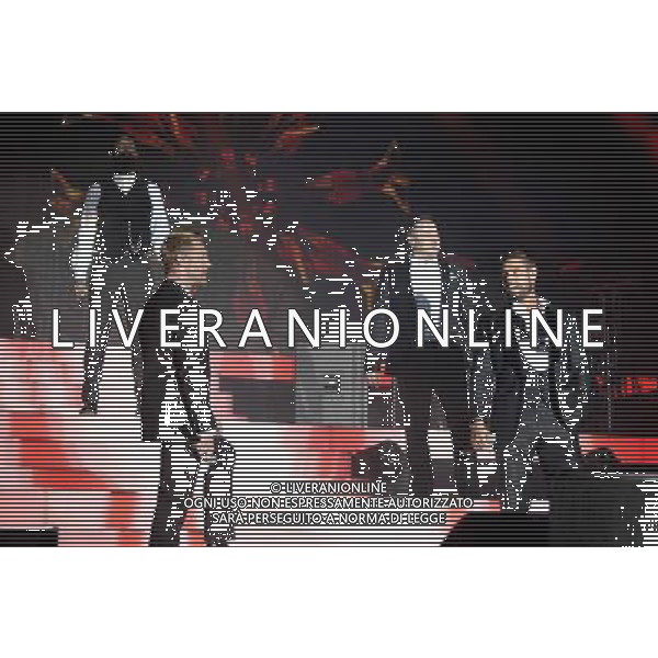 Boyzone (left to right:- Shane Lynch, Ronan Keating,Mikey Graham \' Keith Duffy) Perform On Stage During Epsom Live Music Nights At Epsom Downs Racecourse, Epsom, Surrey on Thursday 31 July 2014. ag aldo liverani sas only italy