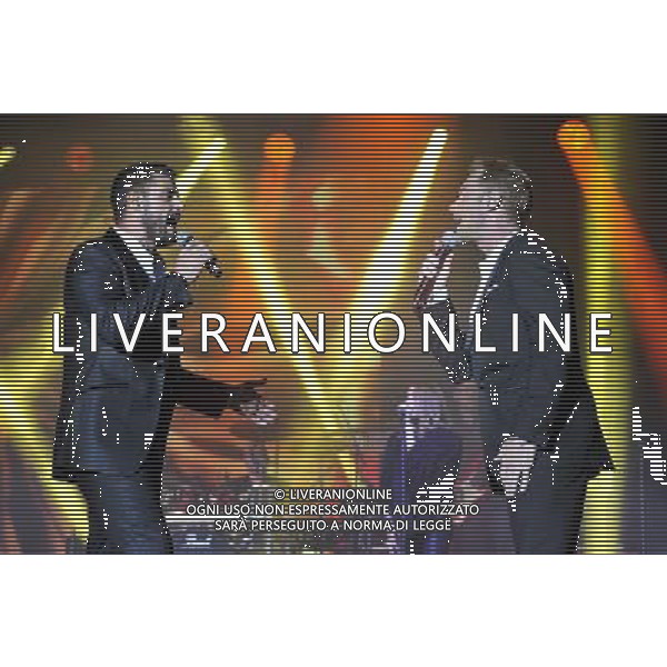 Keith Duffy \' Ronan Keating of Boyzone (Ronan Keating, Keith Duffy, Shane Lynch \' Mikey Graham) Perform Live On Stage During Epsom Live Music Nights At Epsom Downs Racecourse, Epsom, Surrey on Thursday 31 July 2014. ag aldo liverani sas only italy