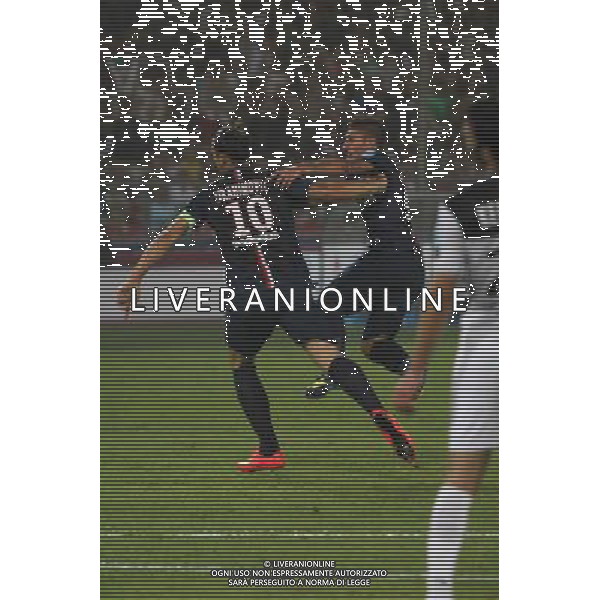 Joie PSG - Zlatan IBRAHIMOVIC / Mraco VERRATTI - 02.08.2014 - Paris Saint Germain / Guingamp - Trophee des Champions - Pekin Photo : Landy Wang / Icon Sport - /Agenzia Aldo Liverani sas - ITALY ONLY - EDITORIAL USE ONLY