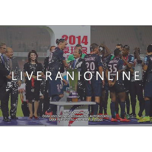 Joie PSG - Zlatan IBRAHIMOVIC - 02.08.2014 - Paris Saint Germain / Guingamp - Trophee des Champions - Pekin Photo : Landy Wang / Icon Sport AG ALDO LIVERANI SAS ONLY ITALY
